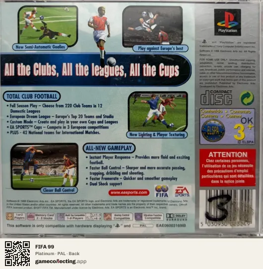 FIFA 99 PlayStation, PAL box back