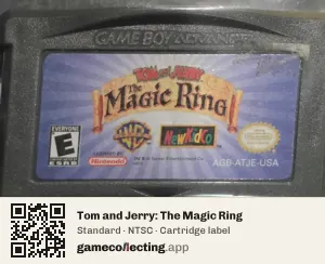 Tom and Jerry: The Magic Ring Game Boy Advance, NTSC cartridge label