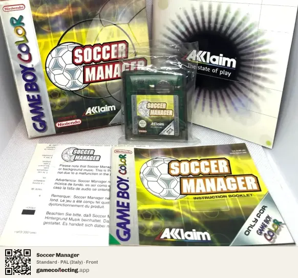 Soccer Manager Game Boy Color, Italy box front