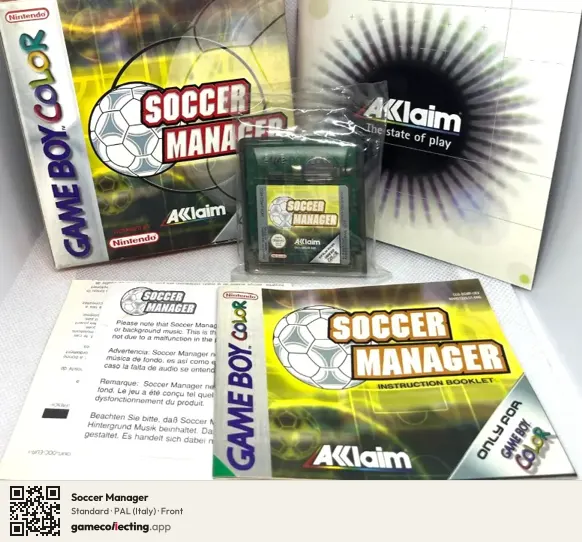 Soccer Manager Game Boy Color, Italy box front