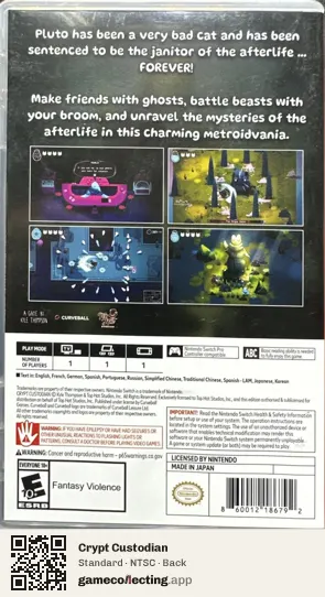 Crypt Custodian Nintendo Switch, NTSC box back
