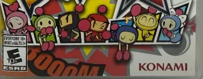 Super Bomberman R, the ESRB box on its front