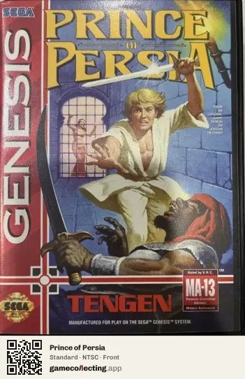 Prince of Persia Sega Mega Drive / Genesis, NTSC box front