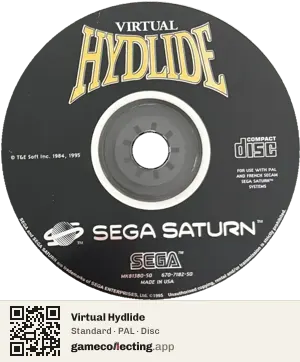 Virtual Hydlide Sega Saturn, PAL disc