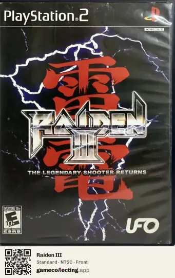 Raiden III PlayStation 2, NTSC box front