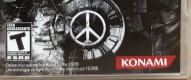 Metal Gear Solid: Peace Walker, the ESRB box on its front