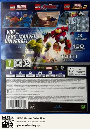 LEGO Marvel Collection PlayStation 4, Italy box back