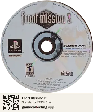 Front Mission 3 PlayStation, NTSC disc