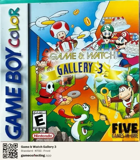 Game & Watch Gallery 3 Game Boy Color, NTSC box front