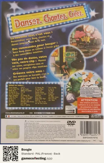 Boogie PlayStation 2, France box back