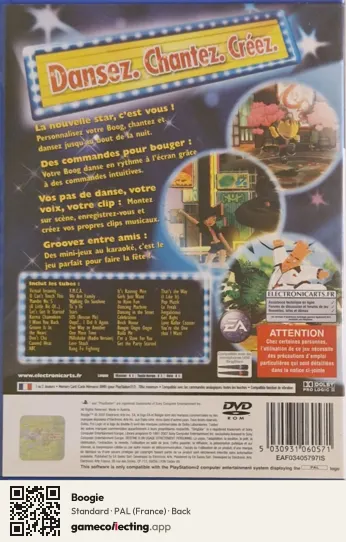 Boogie PlayStation 2, France box back