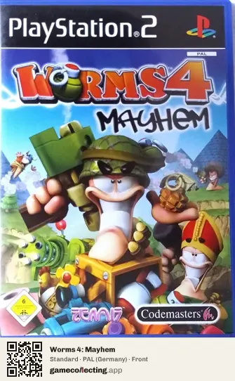Worms 4: Mayhem PlayStation 2, Germany box front