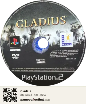 Gladius PlayStation 2, PAL disc
