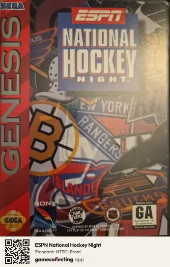 ESPN National Hockey Night Sega Mega Drive / Genesis, NTSC box front