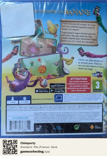 Chimparty PlayStation 4, France box back