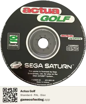 Actua Golf Sega Saturn, PAL disc