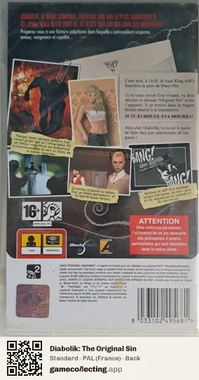 Diabolik: The Original Sin PlayStation Portable, France box back