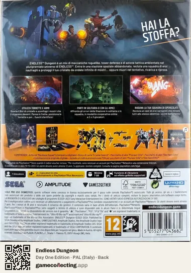 Endless Dungeon PlayStation 5, Italy box back