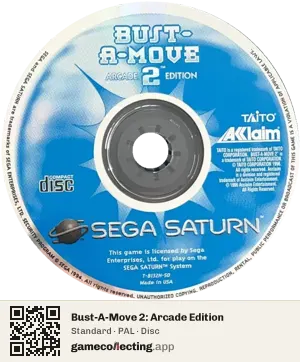 Bust-A-Move 2: Arcade Edition Sega Saturn, PAL disc