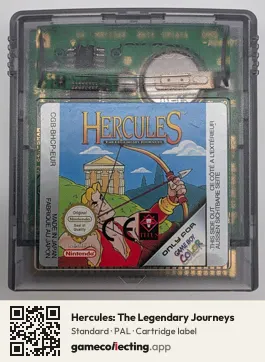 Hercules: The Legendary Journeys Game Boy Color, PAL cartridge label