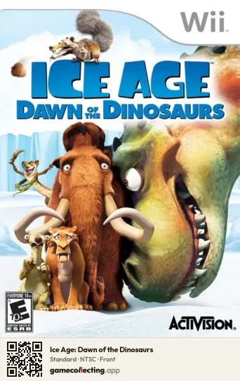 Ice Age: Dawn of the Dinosaurs Nintendo Wii, NTSC box front