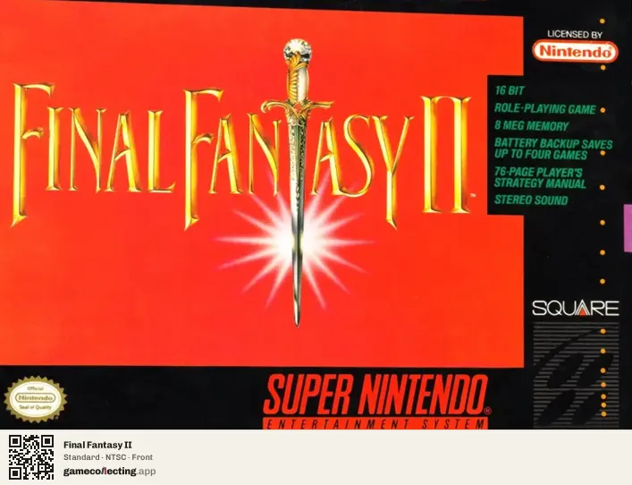 Final Fantasy II Super Nintendo Entertainment System, NTSC box front