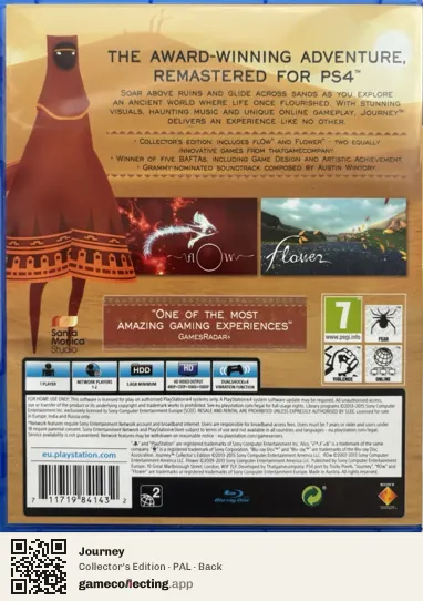 Journey PlayStation 4, PAL box back
