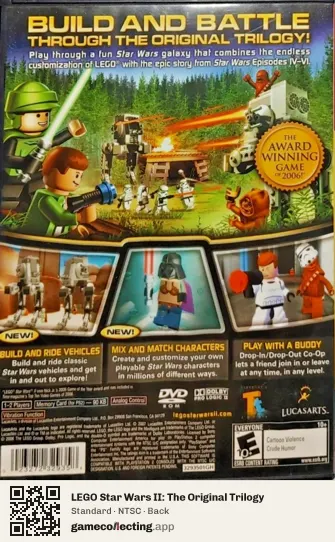 LEGO Star Wars II: The Original Trilogy PlayStation 2, NTSC box back