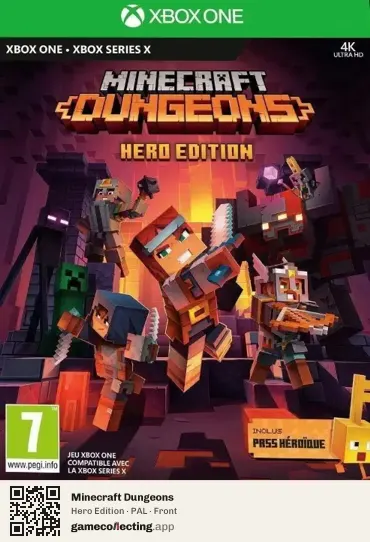 Minecraft Dungeons Xbox One, PAL box front