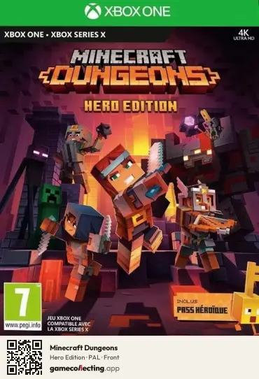 Minecraft Dungeons Xbox One, PAL box front