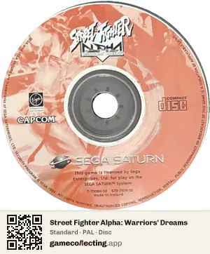 Street Fighter Alpha: Warriors' Dreams Sega Saturn, PAL disc