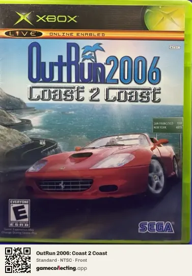 OutRun 2006: Coast 2 Coast Xbox, NTSC box front