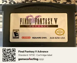 Final Fantasy V Advance Game Boy Advance, NTSC cartridge label