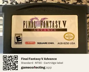Final Fantasy V Advance Game Boy Advance, NTSC cartridge label