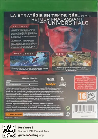 Halo Wars 2 Xbox One, France box back