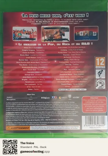 The Voice Xbox One, PAL box back