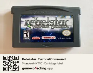 Rebelstar: Tactical Command Game Boy Advance, NTSC cartridge label