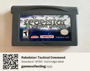 Rebelstar: Tactical Command Game Boy Advance, NTSC cartridge label