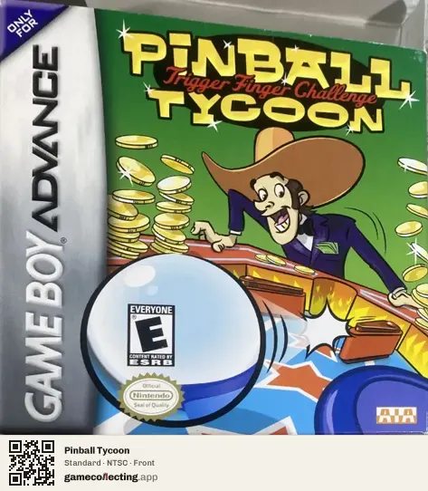 Pinball Tycoon Game Boy Advance, NTSC box front
