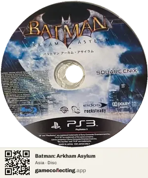 Batman: Arkham Asylum PlayStation 3, Asia disc