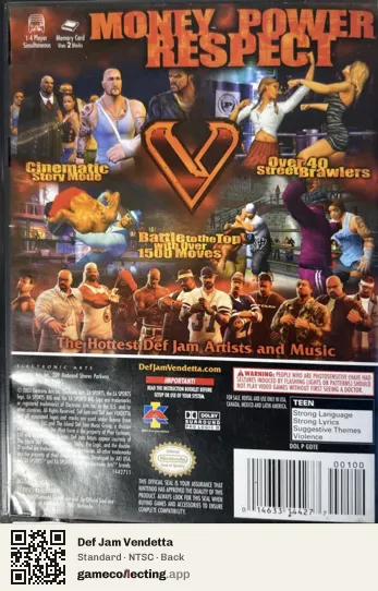 Def Jam Vendetta Nintendo GameCube, NTSC box back