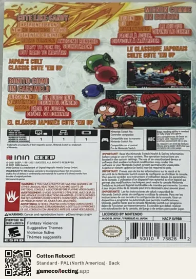 Cotton Reboot! Nintendo Switch, North America box back