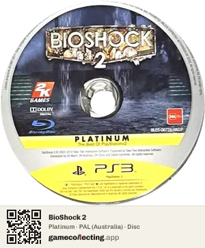 BioShock 2 PlayStation 3, PAL disc
