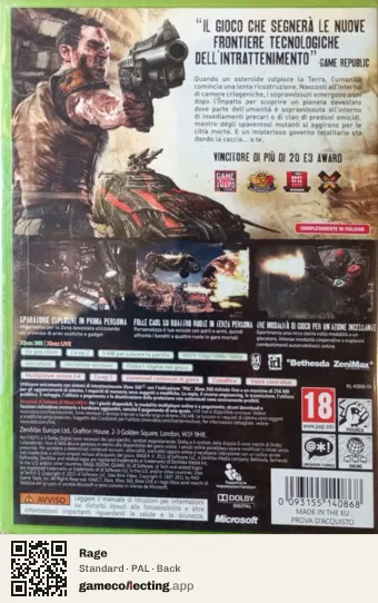 Rage Xbox 360, PAL box back