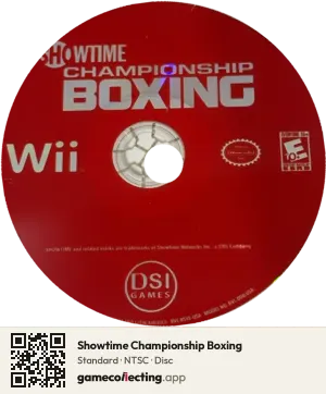 Showtime Championship Boxing Nintendo Wii, NTSC disc