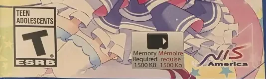 Hyperdimension Neptunia PP: Producing Perfection, the ESRB box on its front