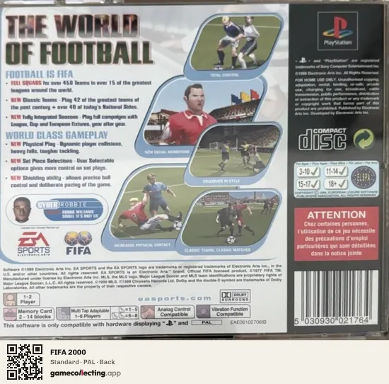 FIFA 2000 PlayStation, PAL box back