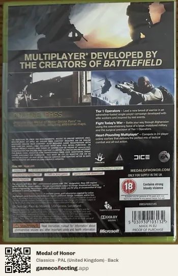 Medal of Honor Xbox 360, United Kingdom box back