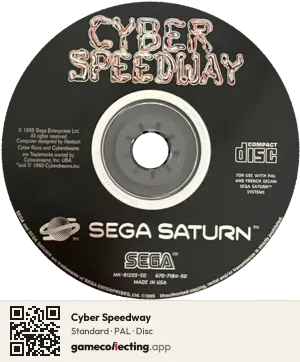 Cyber Speedway Sega Saturn, PAL disc