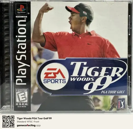 Tiger Woods PGA Tour Golf 99 PlayStation, NTSC box front